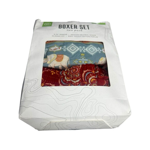 Earthbound Boxer Shorts 2-Pack XL Elephant & Paisley Prints 100% Cotton Poplin - Picture 5 of 11